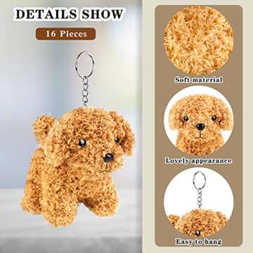 Cute 16-Piece Mini Plush Dogs Soft Toy Party Favor