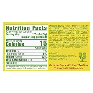 Knorr Cube Bouillon, Vegetable, 6 cubes, 2.1 oz