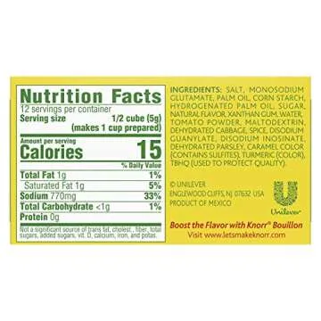 Knorr Cube Bouillon, Vegetable, 6 cubes, 2.1 oz