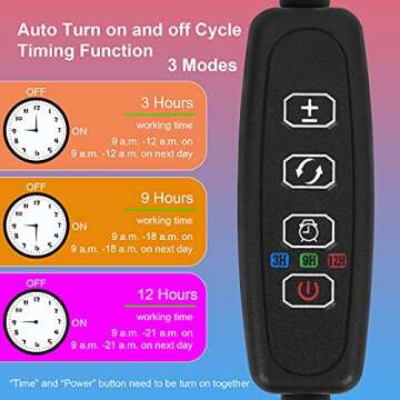 WEDCOL Grow Lights for Indoor Plants - WEDCOL Red Blue Yellow Spectrum Plant Grow Light Adjustable Gooseneck 135 LED Grow Lamp with 3/9/12H Timer, 10 Dimmable Levels & 3 Switch Modes