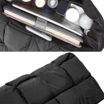 NAARIIAN Shoulder bags for women, Light-weight small puffer purses waterproof, hand-woven puffy bag crossbody handbag(black)