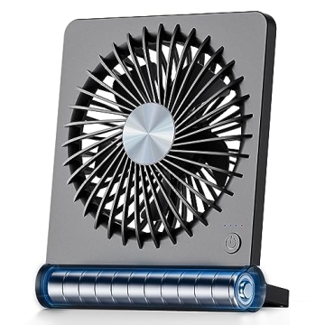 Koonie Portable Desk Fan, 3.5-20hrs Battery Operated Small USB Fan with Ultra Quiet 220° Tilt Foldi...