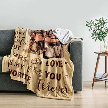 Neuturs Romantic Anniversary Blanket for Men Women Couples