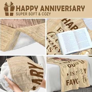 Neuturs Romantic Anniversary Blanket for Men Women Couples