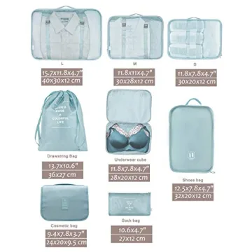 Belsmi 8 Set Packing Cubes - Elegant Travel Organizer