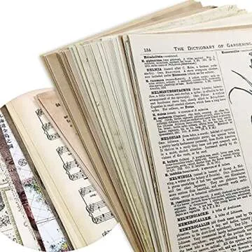 BILLIOTEAM 240PCS Junk Journal Pages Vintage Handmade Scrapbook Paper,Mathematics Magazine Newspaper Sheet Music Kraft Paper for Scrapbooking Decoupage Background DIY Craft Decoration(5.51" x 7.87")