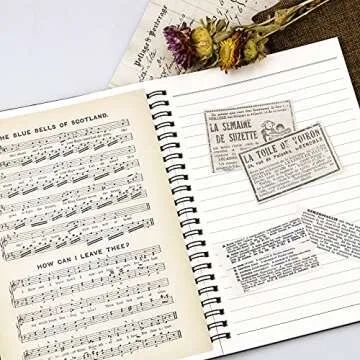 BILLIOTEAM 240PCS Junk Journal Pages Vintage Handmade Scrapbook Paper,Mathematics Magazine Newspaper Sheet Music Kraft Paper for Scrapbooking Decoupage Background DIY Craft Decoration(5.51" x 7.87")