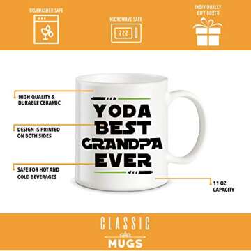 Classic Mugs Father’s Day Gifts for Grandpas Yo Best Grandpa Ever Funny Ceramic Novelty Gag Gift Ideas for Christmas Birthday Coffee Mug Tea Cup