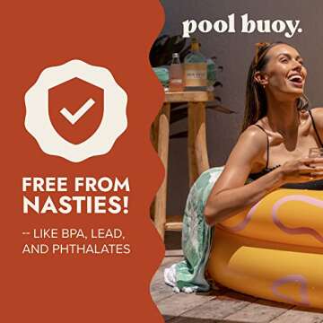 Pool Buoy Round Inflatable Pool with Storage Bag - Premium Outdoor Swimming Pool for Kids, Toddlers, Infants and Adults - Garden and Backyard Pools for Family Summer Pool Party (Golden Glenys)