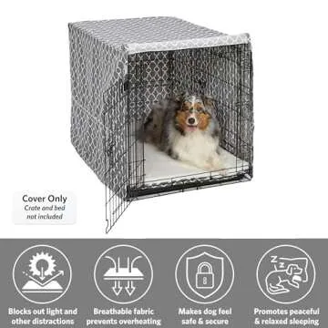 MidWest Homes for Pets Dog Crate Cover, Privacy Dog Crate Cover Fits Midwest Dog Crates, Crate Cover Only; Machine Wash & Dry; Gray Geo Print; 42 inch