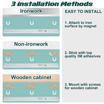 Reoshine 84 LED Closet Lights - Motion Sensor, Wireless, Rechargeable, Under Cabinet & Counter Lights