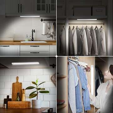 Reoshine 84 LED Closet Lights - Motion Sensor, Wireless, Rechargeable, Under Cabinet & Counter Lights