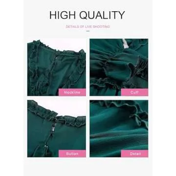 Dokotoo Womens Ladies Cute Summer Casual Summer Sexy Deep V Neck Ruffle Chiffon Lantern Long Sleeve Elegant Boho Hawaiian Flowy Mini Short Skirt Dresses for Women Party 2024 Green Large