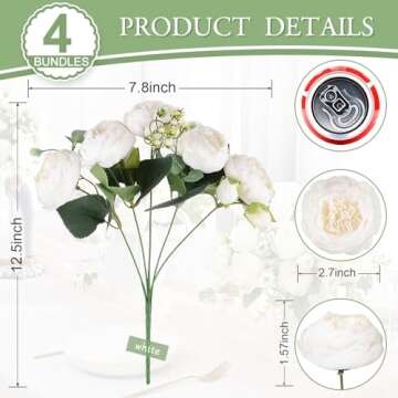 Elegant DEEMEI Artificial Peony Bouquet for Weddings