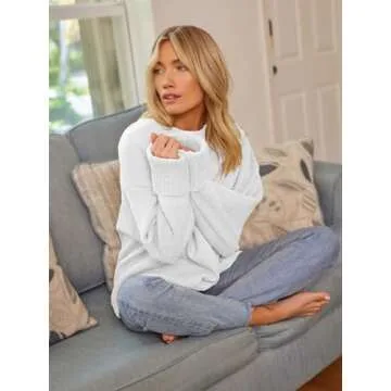 LILLUSORY Oversized Sweater Womens 2024 Fall Fashion Outfits Pullover Long Tunic Old Money Winter Clothes Cute Crewneck Trendy Knit Chunky Warm Knitted Top White