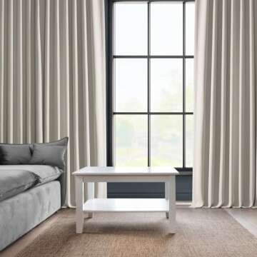 HPD Grommet Linen Curtains 50W x 108L - Room Darkening