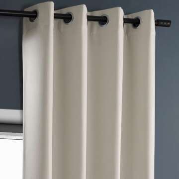 HPD Grommet Linen Curtains 50W x 108L - Room Darkening