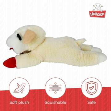 Multipet's Officially Licensed Lamb Chop Jumbo White Plush Dog Toy, 24-Inch