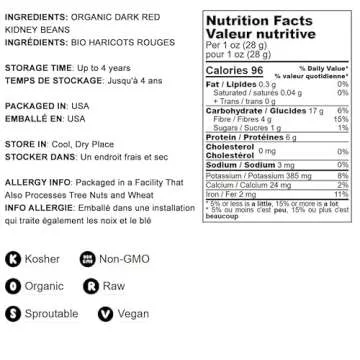 Organic Dark Red Kidney Beans - 10 Pound Quality Protein