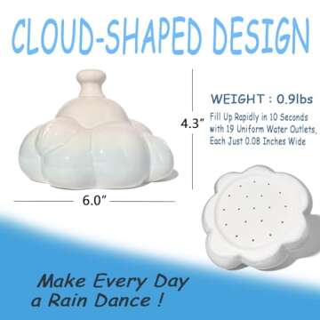 Ceramic Thumb Watering Can ASMR, Rain Cloud Watering Bell Thumb Pot, Handmade Cute Plant Gifts, House Warming Gifts New Home…