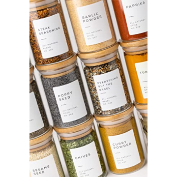 Premium Glass Spice Jars with Bamboo Lids & Labels