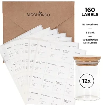 Premium Glass Spice Jars with Bamboo Lids & Labels