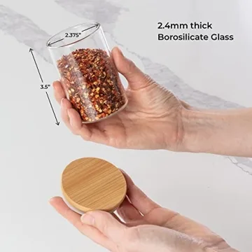 Premium Glass Spice Jars with Bamboo Lids & Labels