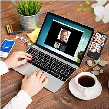 Aporia - Stick on Laptop Invisible Foldable Side Arm Magnetic Phone Holder Mount for Computer | Instant 2nd Monitor Mobile Solution | Aluminum Alloy with Strong Magnet