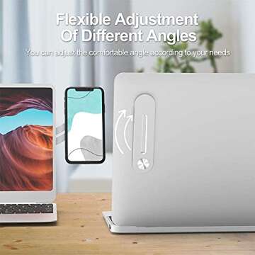 Aporia - Stick on Laptop Invisible Foldable Side Arm Magnetic Phone Holder Mount for Computer | Instant 2nd Monitor Mobile Solution | Aluminum Alloy with Strong Magnet