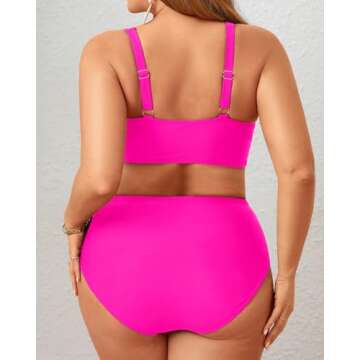 Holipick Two Piece Plus Size Swimsuits for Women High Waisted Bikini Tummy Control Bathing Suits Twi...