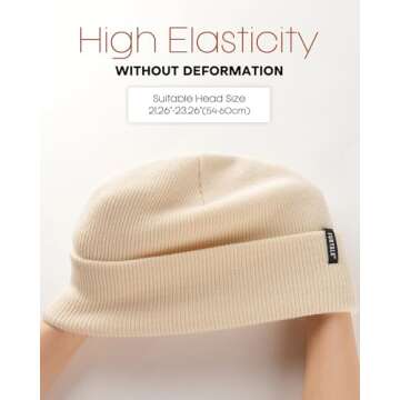 FURTALK Beanie Hat for Men Women Winter Hats for Women Men Soft Warm Unisex Cuffed Beanie Knitted Skull Cap Beige