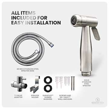 Bidet Sprayer for Toilet, Handheld Bidet Sprayer Attachment, Cloth Diaper Shower Spray Washer for Ba...