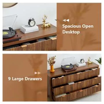 Mid Century Modern 9 Drawer Dresser for Stylish Storage