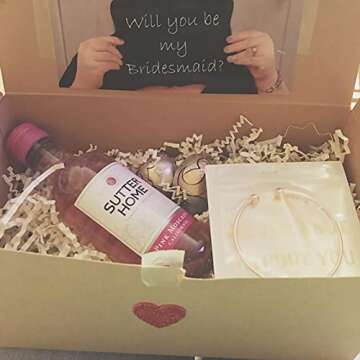 CHICNOW Bridesmaid Gifts Maid of Honor Proposal for Wedding Day Silver Bracelet Bridesmaid Jewelry S...