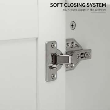 eclife 24" Bathroom Vanity Sink Combo Modern Freestanding Cabinet W/Straight Lines Pedestal Cabinet W/Wood Fixture Without Mirror (B50W-Single)