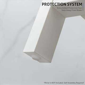 eclife 24" Bathroom Vanity Sink Combo Modern Freestanding Cabinet W/Straight Lines Pedestal Cabinet W/Wood Fixture Without Mirror (B50W-Single)