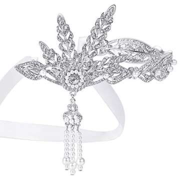 Babeyond® Bling Silver-Tone The Great Gatsby Inspired Art Deco Wedding Tiara Headpiece Headband