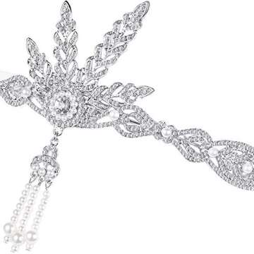 Babeyond® Bling Silver-Tone The Great Gatsby Inspired Art Deco Wedding Tiara Headpiece Headband
