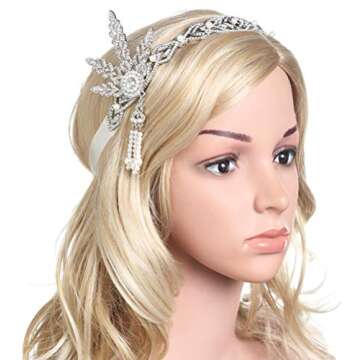 Babeyond® Bling Silver-Tone The Great Gatsby Inspired Art Deco Wedding Tiara Headpiece Headband