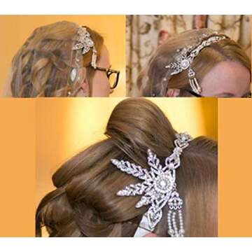 Babeyond® Bling Silver-Tone The Great Gatsby Inspired Art Deco Wedding Tiara Headpiece Headband