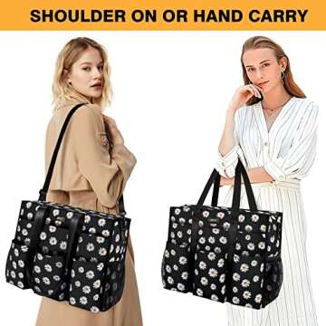 IBFUN Utility Tote Bag - Waterproof, Multi-pocket Teacher Tote Set with Zipper