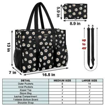 IBFUN Utility Tote Bag for Teacher/Work Women with Pockets