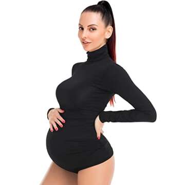 Comfortable QIAIYALA Maternity Bodysuit for Expecting Moms