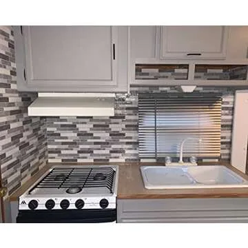 Art3d Self Adhesive Backsplash Tiles for Kitchen Bathroom - Grey Marble Design