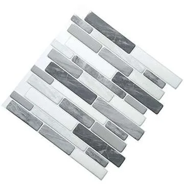 Art3d Self Adhesive Backsplash Tiles for Kitchen Bathroom - Grey Marble Design