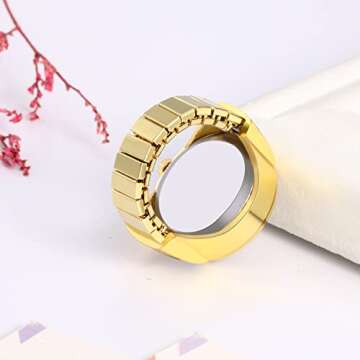 JewelryWe Finger Watch for Men and Women with Elastic Band