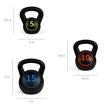 Best Choice 3-Piece Kettlebell Set with Storage Rack