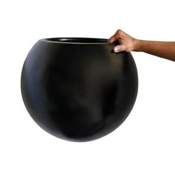 Green Boutique Big Modern Fiberglass Planter Bubble Like Elegant Shape Tree Pot Indoor Outdoor Colors Available (Chocolate)