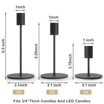 Black Candlestick Holders Decor - Candle Holder Black Taper Candle Holders Sticks Holder Centerpiece...