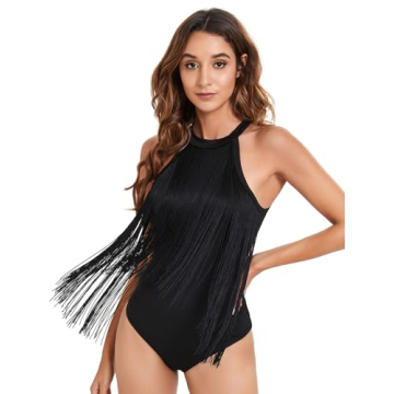 Shop Verdusa Women's Black Fringe Bodysuit